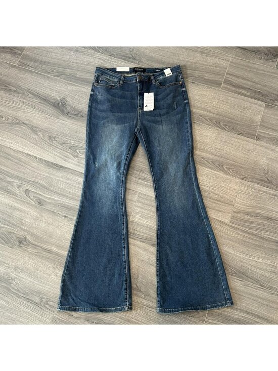 Judy Blue Denim - Judy Blue Flare Fit Jeans Womens 13/31 Med Blue High Rise Stretch Denim JB88172